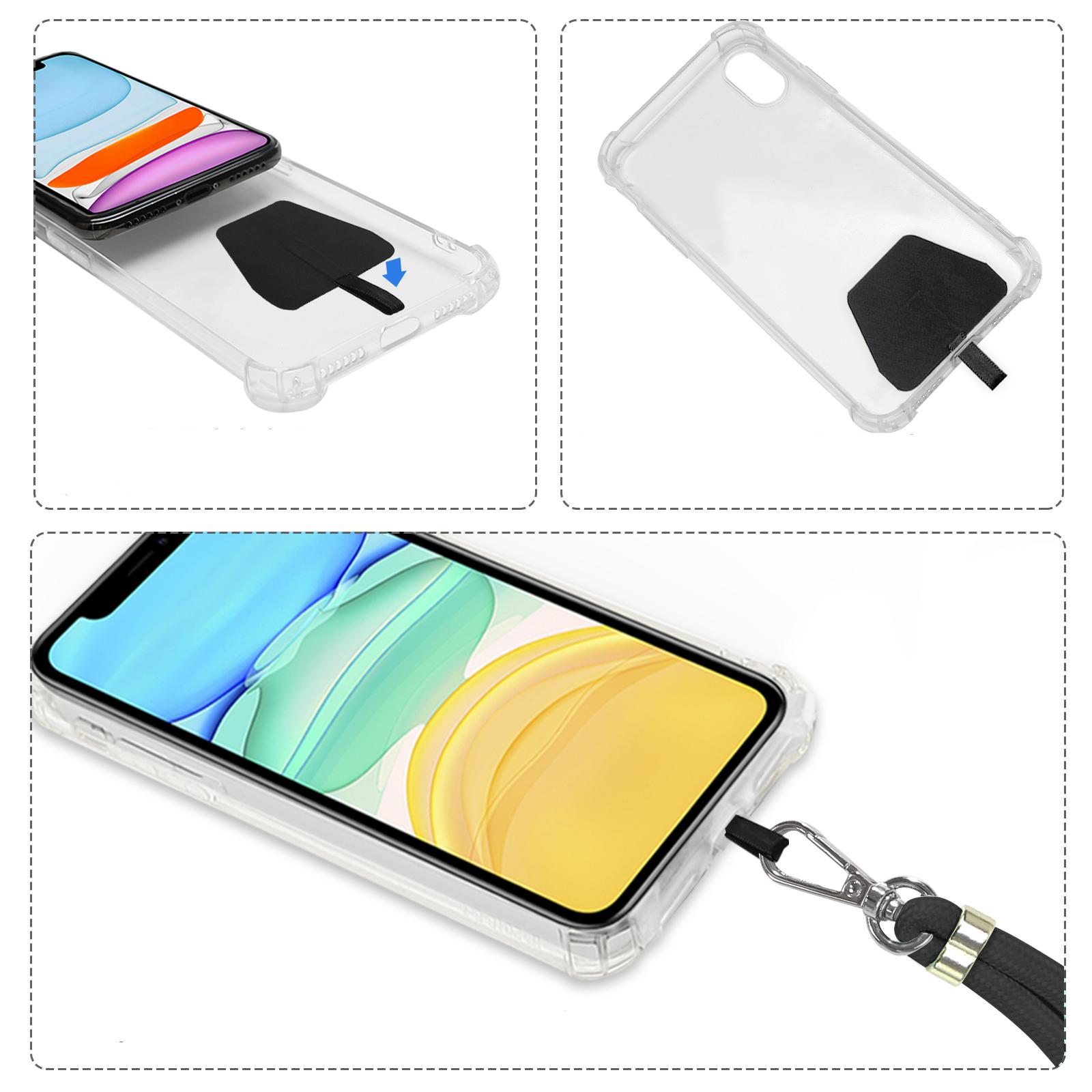 (140cm) Universal Necklace Handykette Umhängeband für Schutzhülle   1x Einlage - Schwarz