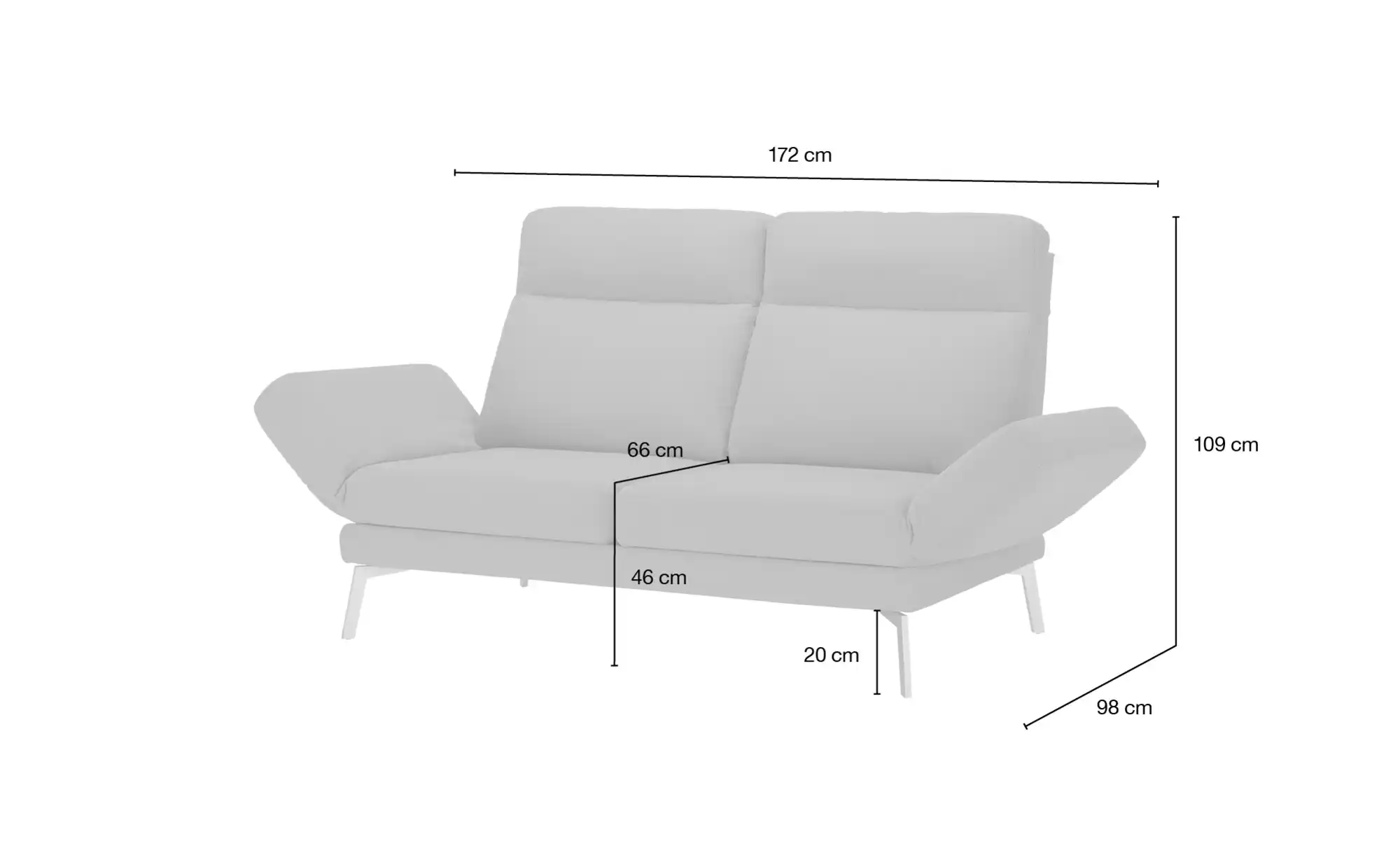 Jette Home Sofa 2-sitzig mit Funktion Timea