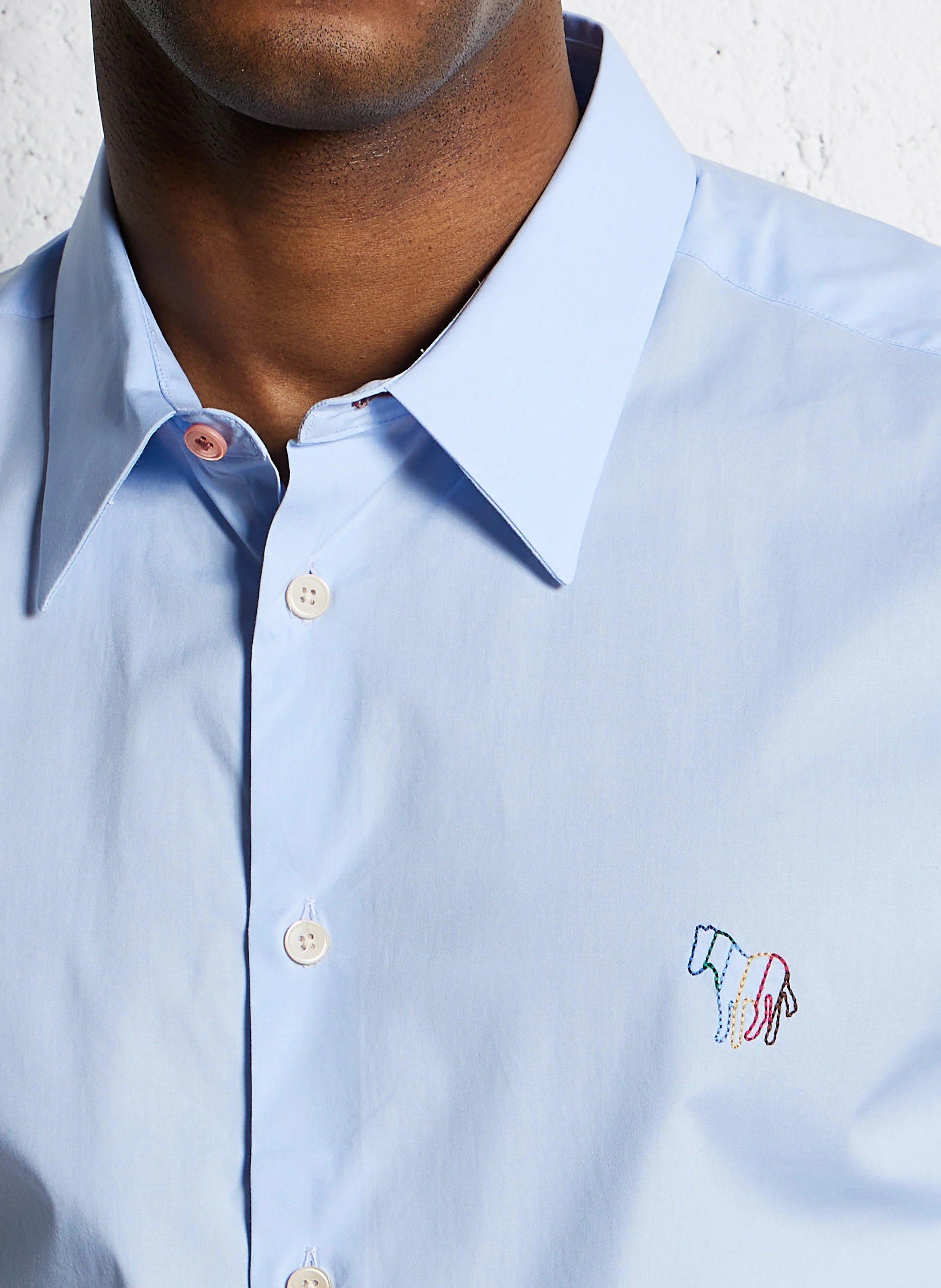 Chemise ajustée en coton organique | Bleu