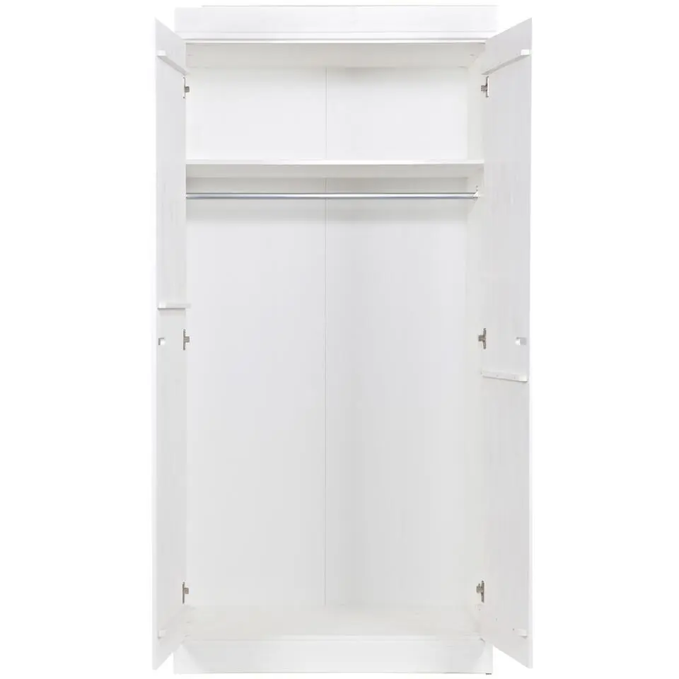 WOOOD Connect Kledingkast 2-Deurs - Grenen - Wit - 195x94x53