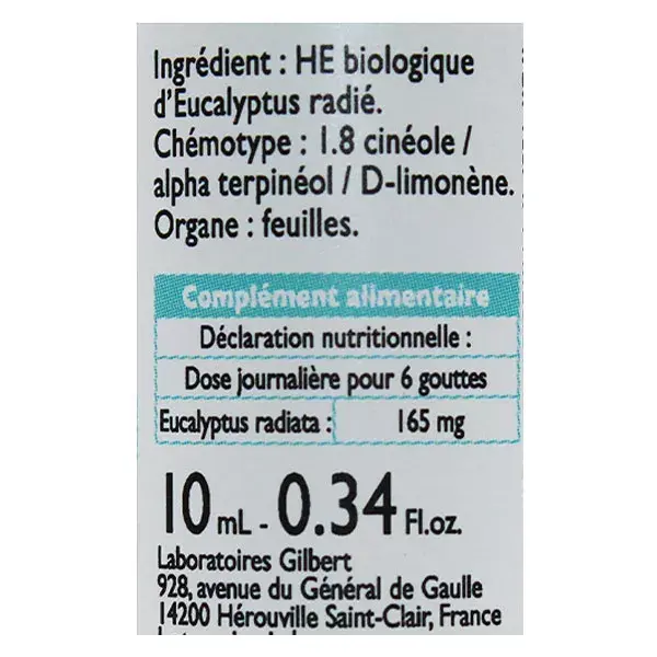 Le Comptoir Aroma Óleo Essencial Orgânico Eucalipto Radiata 10ml