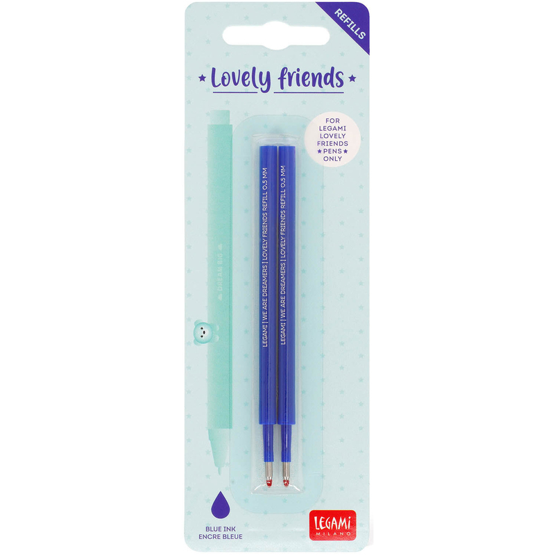 Legami Rollerballminen Lovely Friends, 2 Stück, blau, 0.5 mm