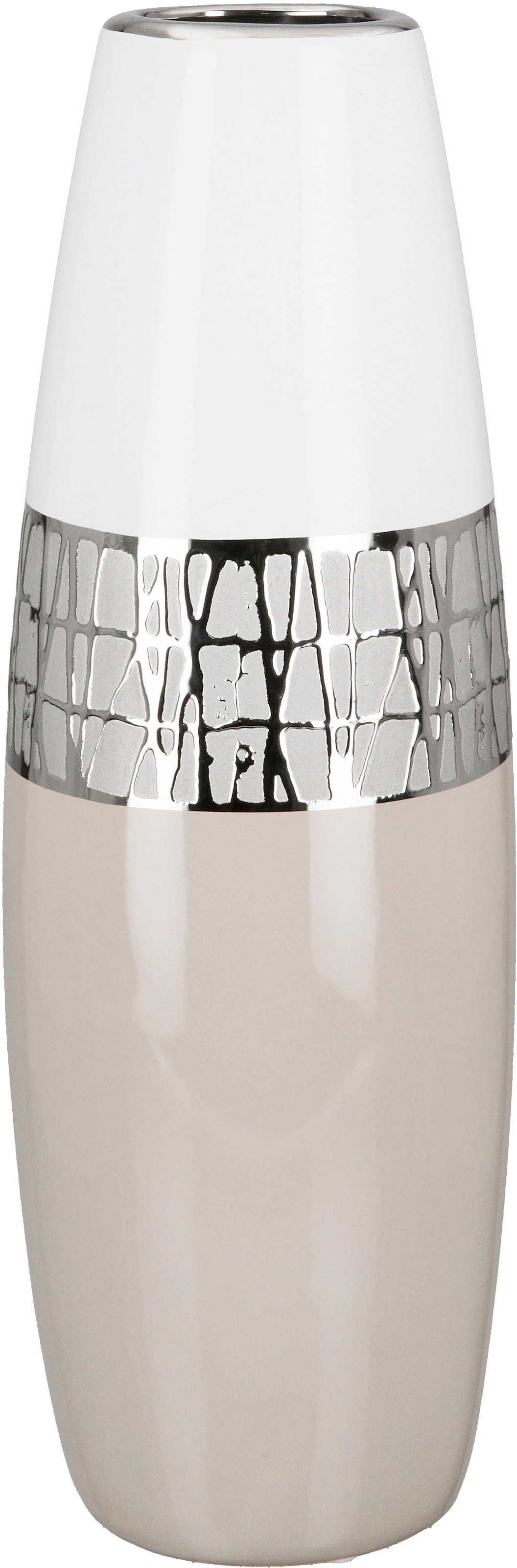 GILDE Tischvase »Pico, Dekovase« Vase aus Keramik, in Kegelform, Höhe ca. 36 cm