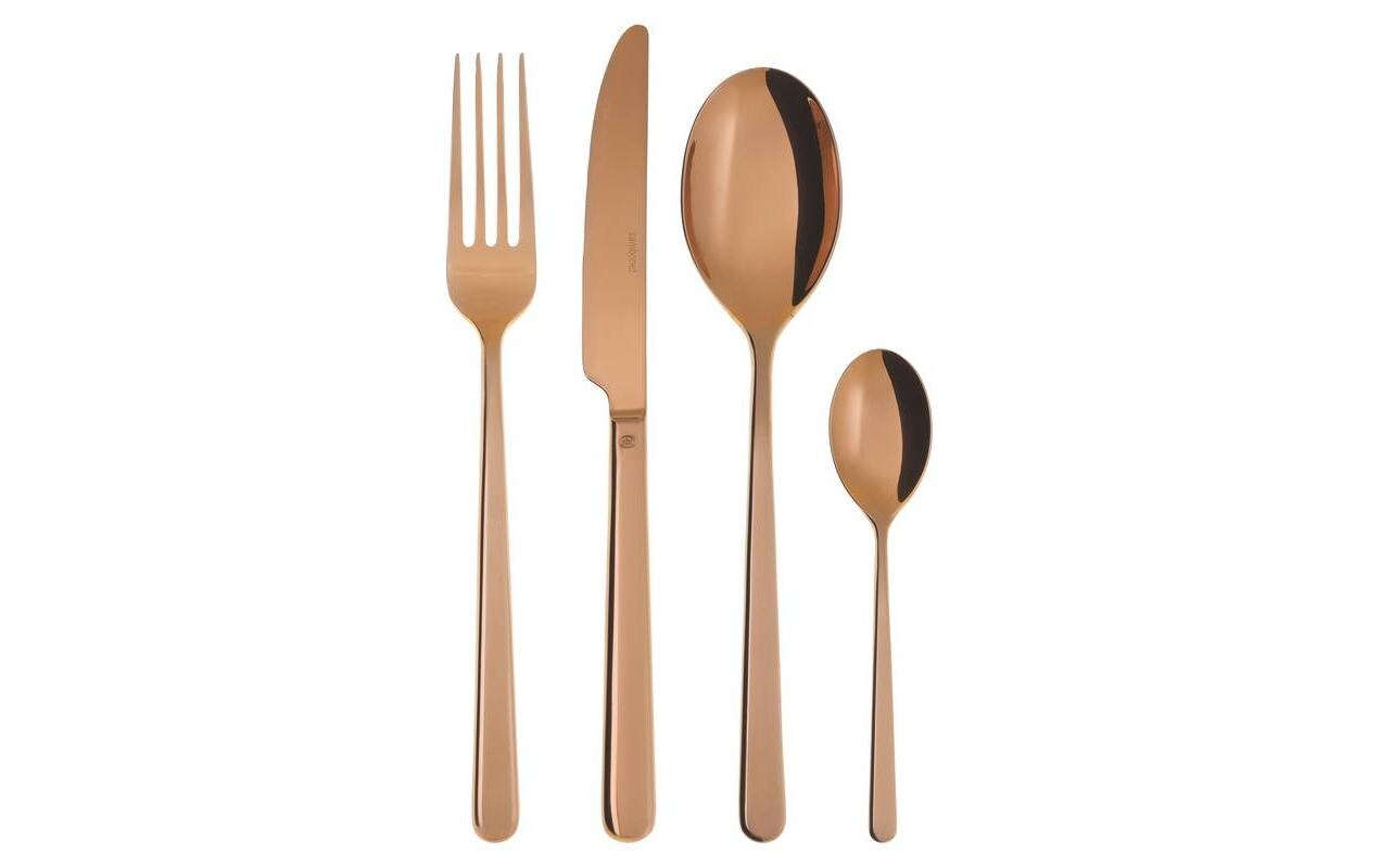 Besteck-Set Linear PVD 24-teilig, Kupfer<br>24-teiliges Tafelbesteck Set