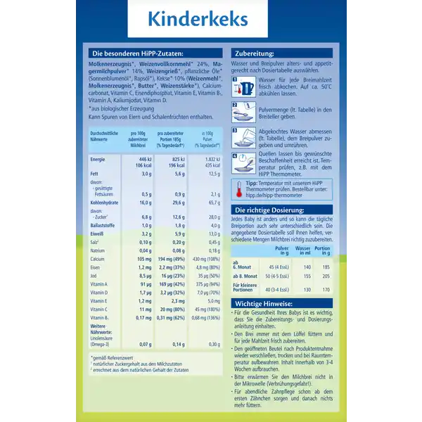 Bio Milchbrei Gute Nacht Kinderkeks ab 6. Monat