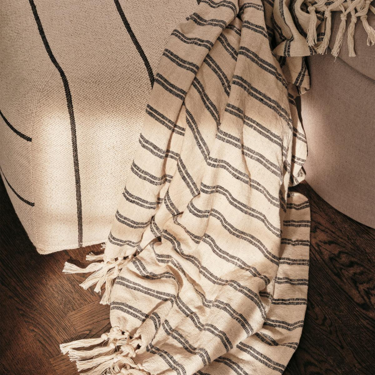 Broste Copenhagen Elly plaid 130x160 Black/Natural