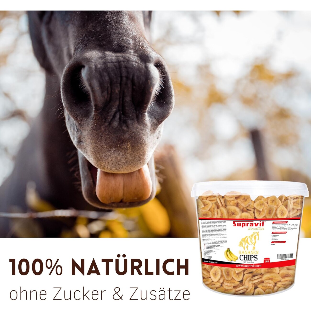Supravit Bananenchips 2kg Eimer Pferdeleckerli