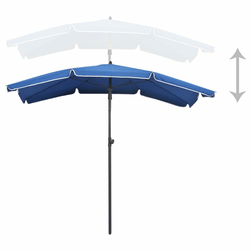 Parasol de jardin avec mât 200 x 130 cm bleu azuré