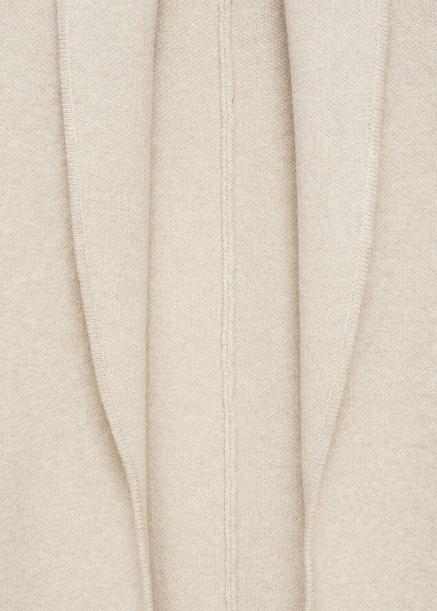 MANGO Oversized knitted coat with pockets Lt pastel grey