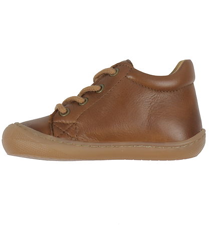 Pom Pom Lauflernschuh - First Sport Lace - Dark Camel