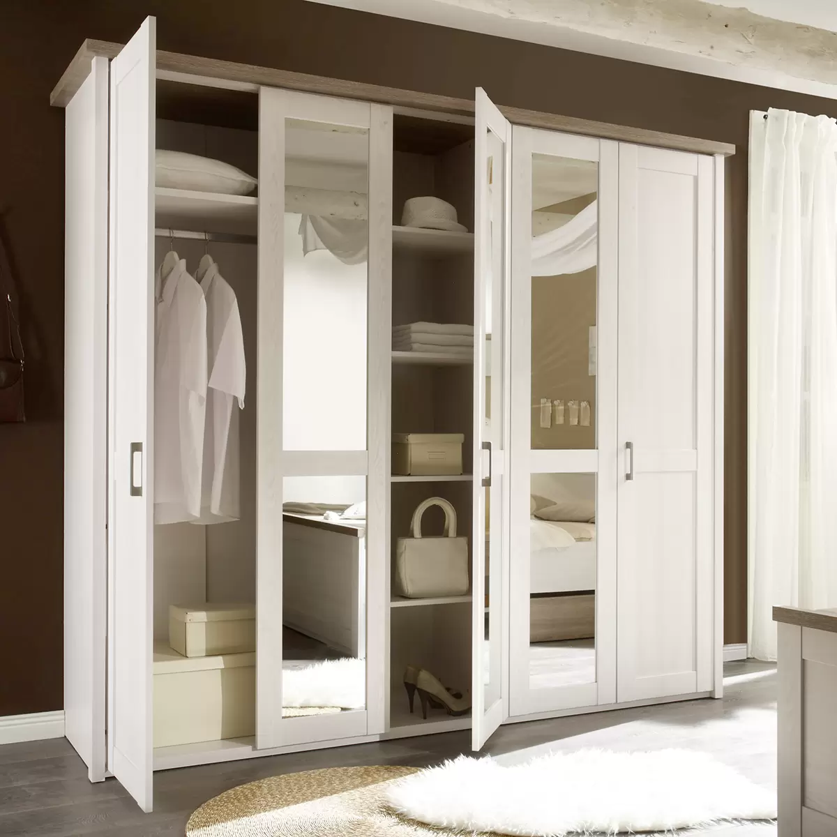 Kleiderschrank 5trg. Luca Sonoma Eiche,weiss