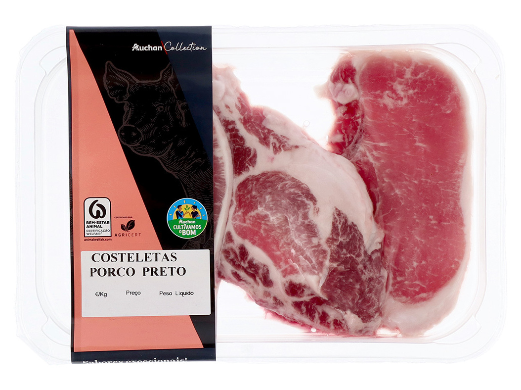 COSTELETAS DO LOMBO PORCO PRETO AUCHAN CULTIVAMOS O BOM 250GR
