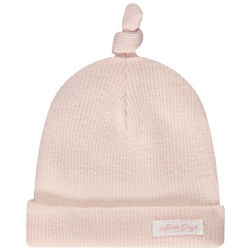 Bonnet côtelé uni pour bébé - Rose