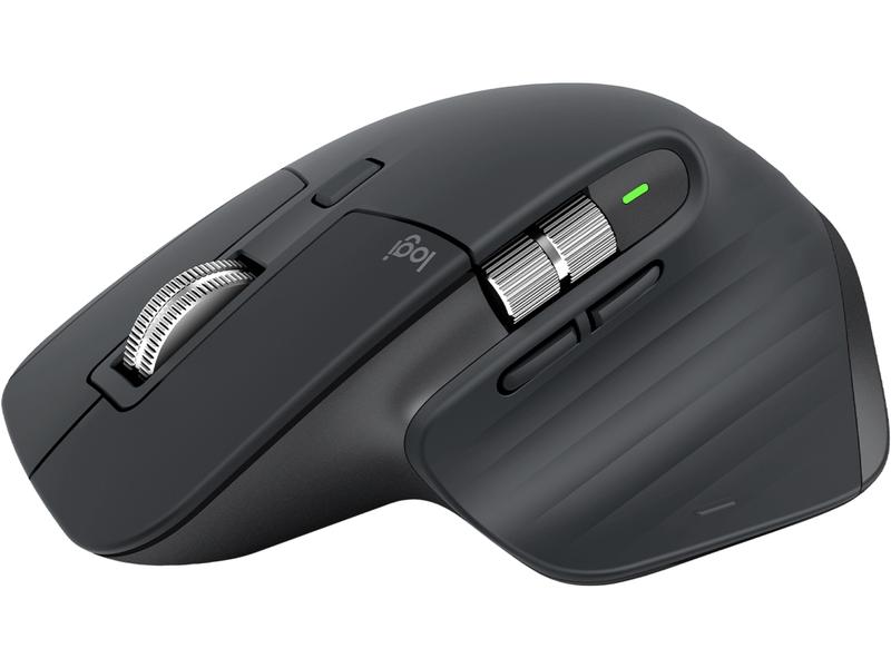 Logitech Maus MX Master 3S Graphite Kabellose Präzisionsmaus mit «Logitech Flow»-Technologie und leisen Klickgeräuschen