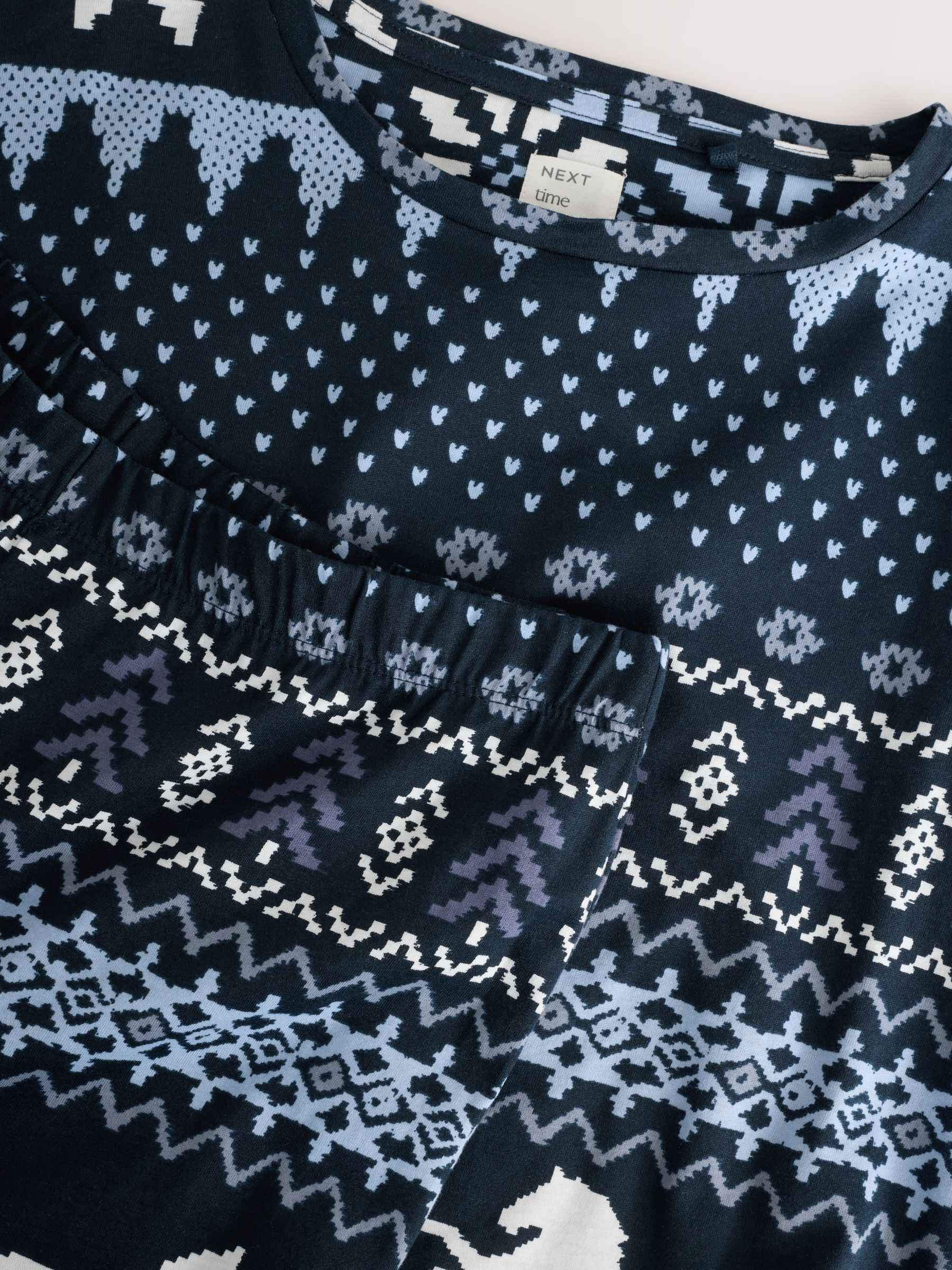 Marineblauwe paarden Print - Pyjama met lange mouwen
