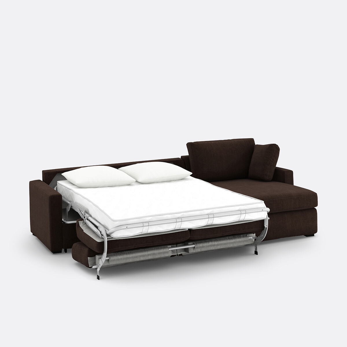 LA REDOUTE INTERIEURS<br>Sofá cama de canto algodão/linho, espuma, Timor
