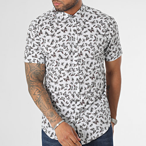 Chemise Manches Courtes Gris Clair