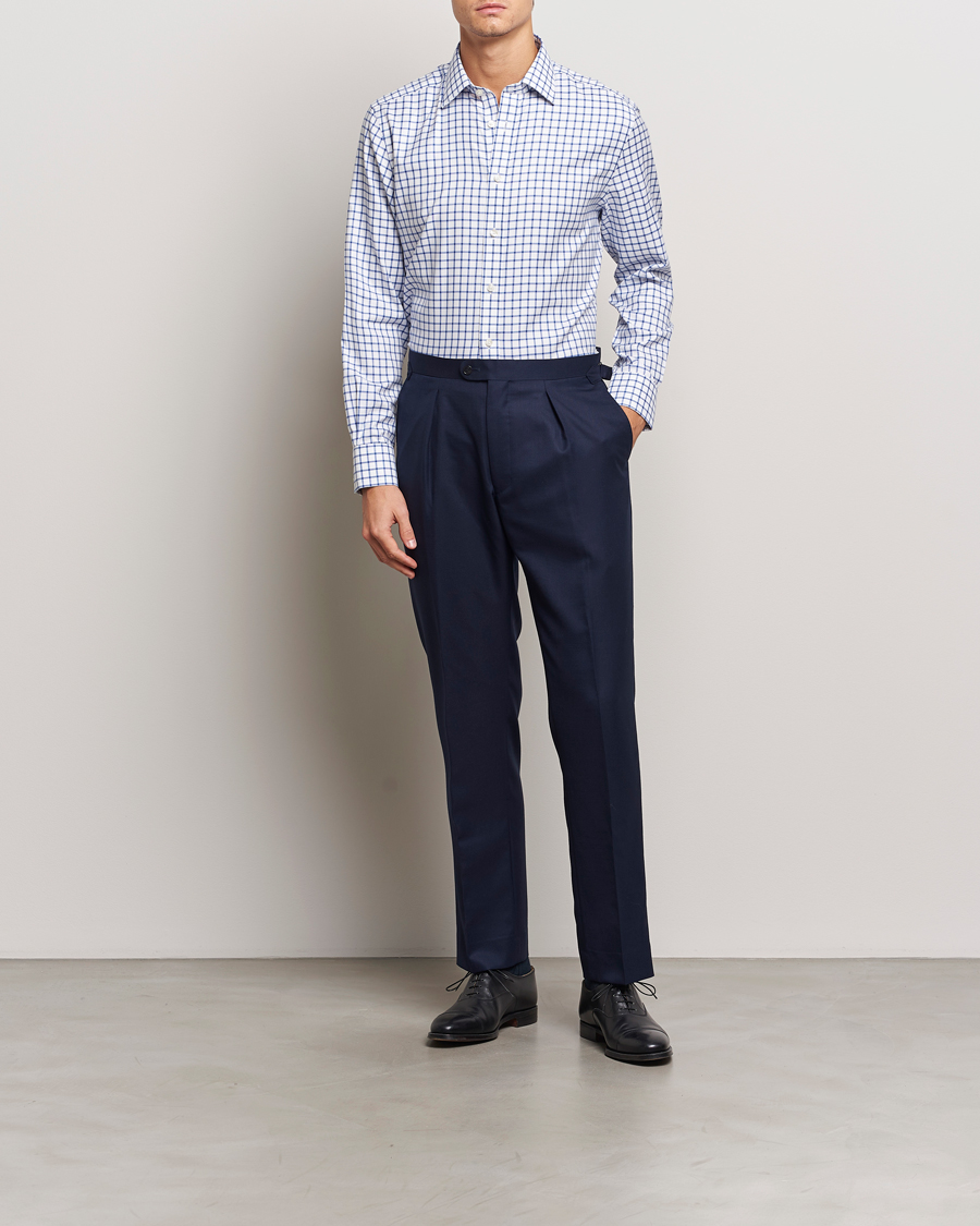 Charles Tyrwhitt Slim Fit Non Iron Grid Check Shirt Royal Blue