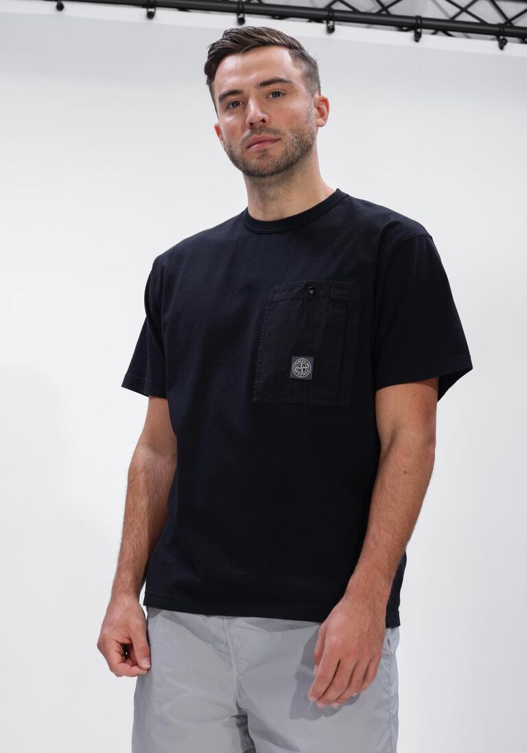 zwarte stone island t-shirt ss t-shirt s0115