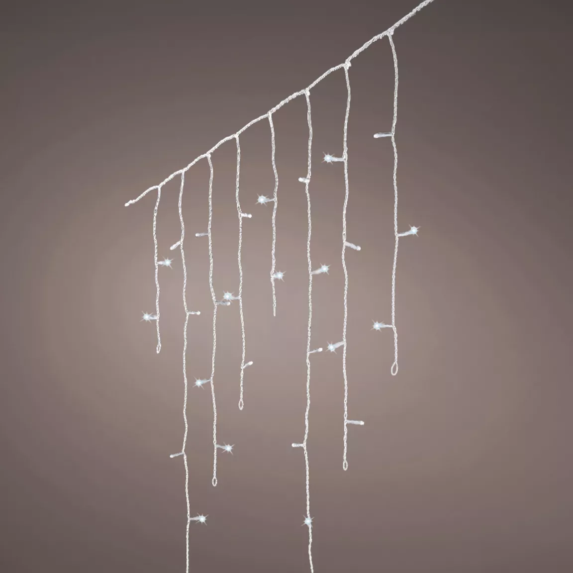 Stalactite lumineuse 20 m 490 LED câble transparent Stars Bicolore Blanc froid et bleu