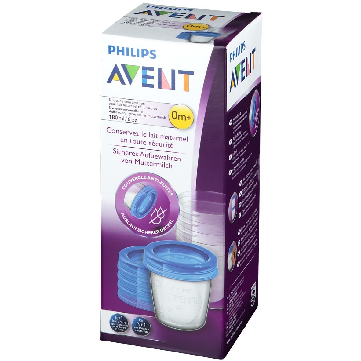 Avent Aufbewahrungsgläser für Muttermilch 180 ml