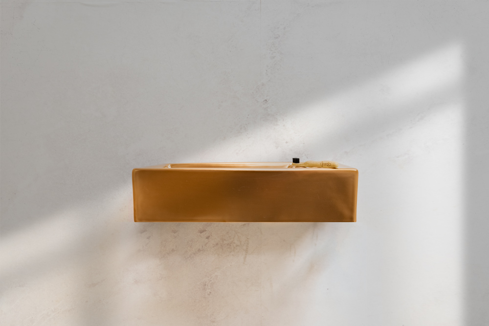 Saniclear Ruby fontein mat rose goud 40x22cm rechts