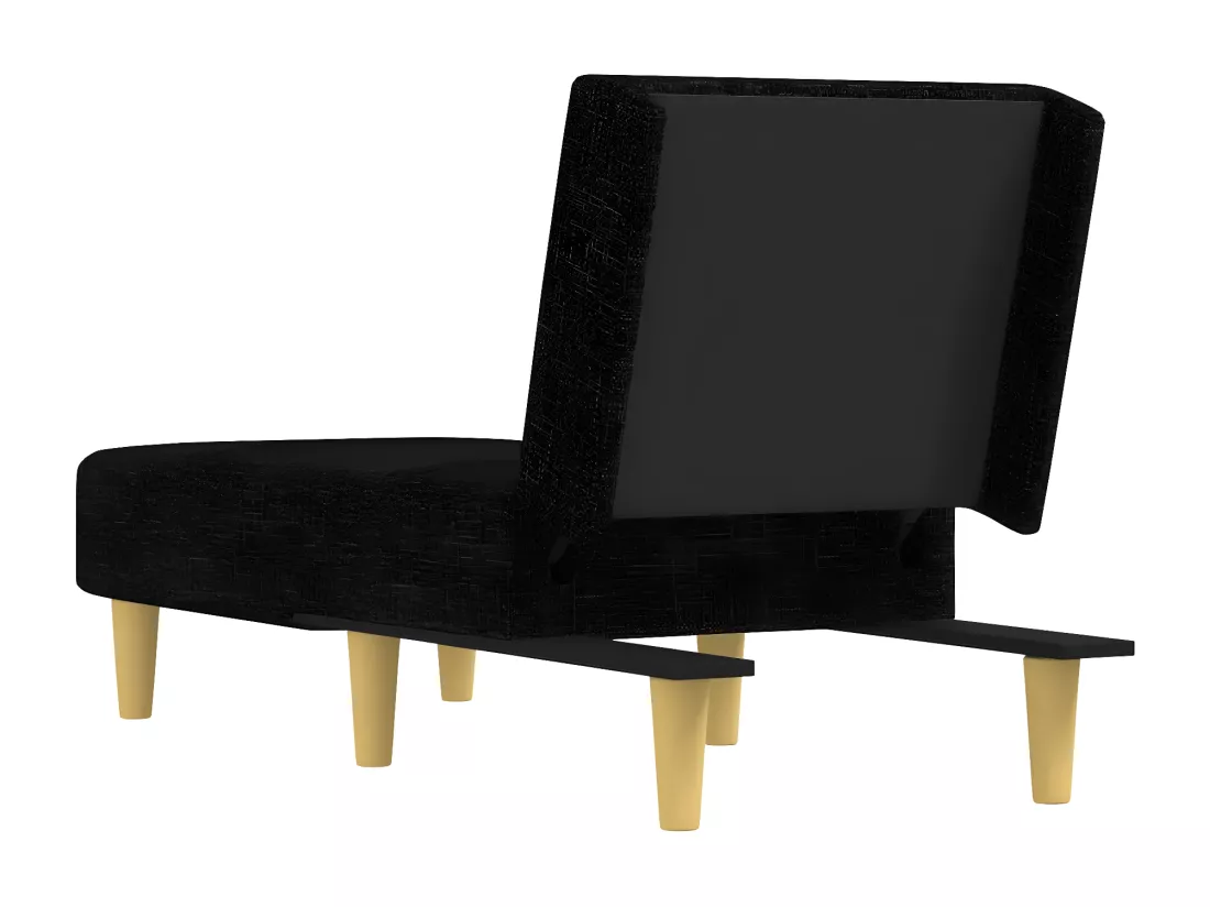 Chaise longue noir tissu