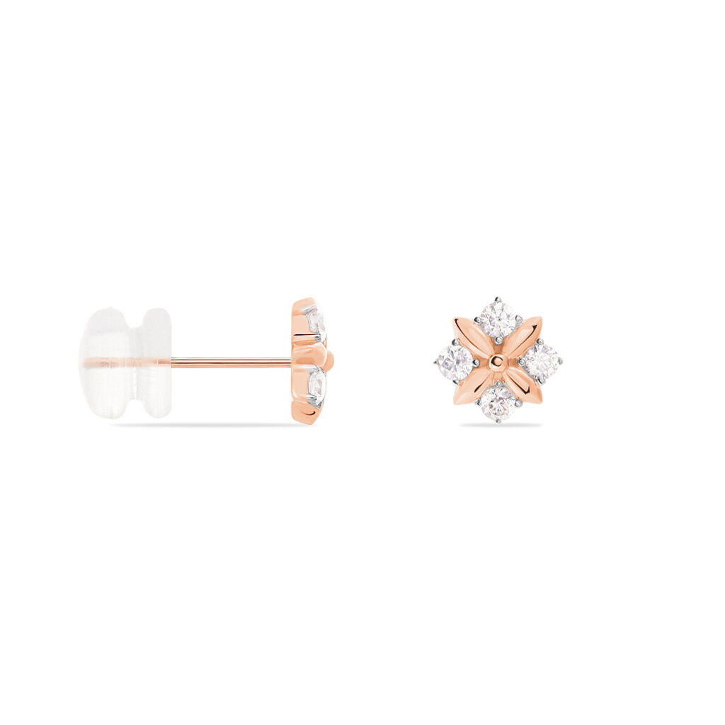 Boucles D'oreilles Pendantes Gladysse Or Rose Oxyde De Zirconium