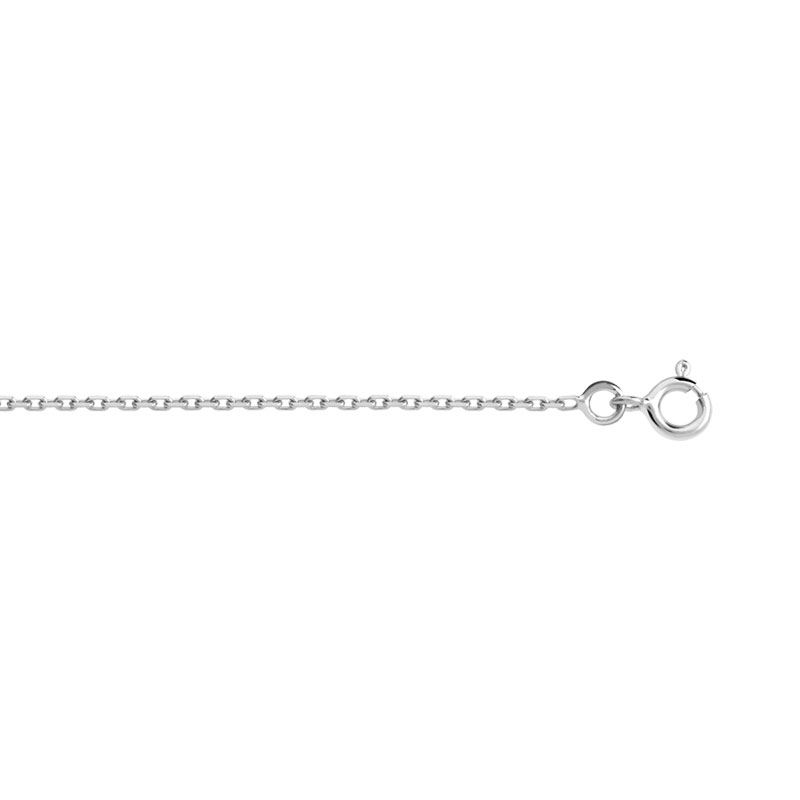 Chaine maille forçat or 750 blanc 45 cm