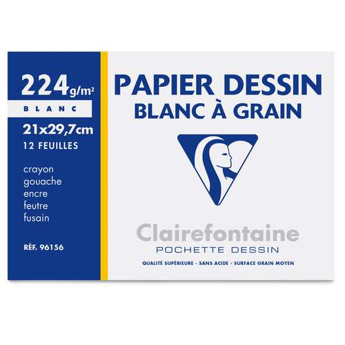 Clairefontaine Zeichenpapier PAPIER DESSIN BLANC À GRAIN