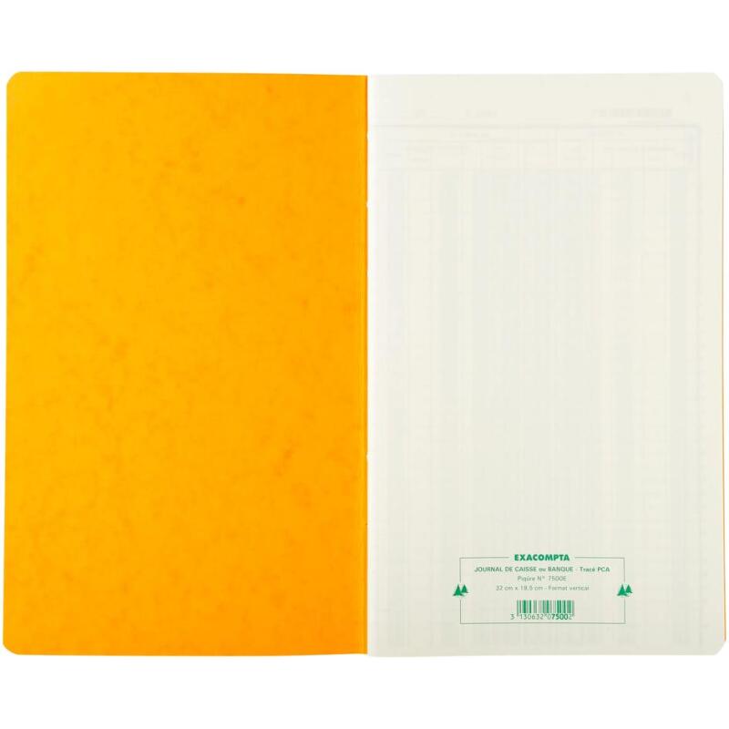 Piqûre 32x19,5cm Journal de caisse ou banque 5 débits - 5 crédits 31 lignes 80 pages