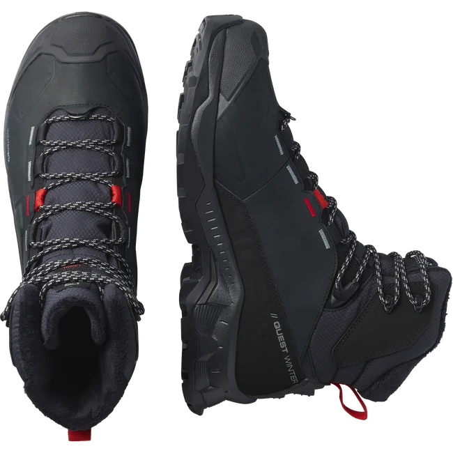 QUEST WINTER THINSULATE™ CLIMASALOMON™ WATERPROOF  Winterschuhe Unisex Black/GojiBerry/Monument