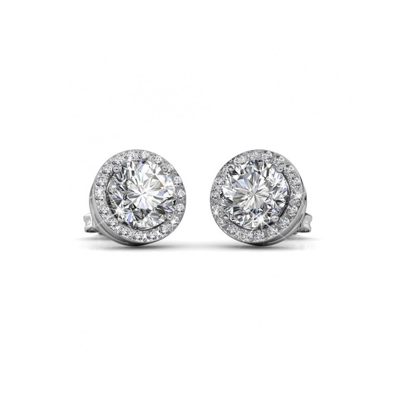 Boucles d'oreilles Sophia - Argenté et Cristal