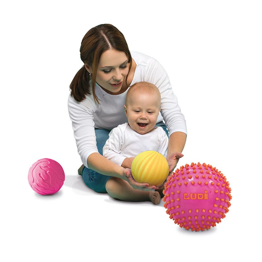 3 Balles sensorielles - Rose - Doré