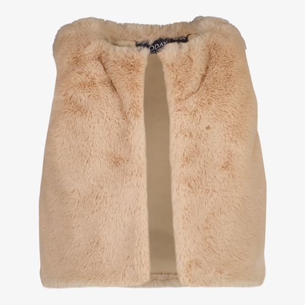 TwoDay meisjes gilet van imitatiebont beige