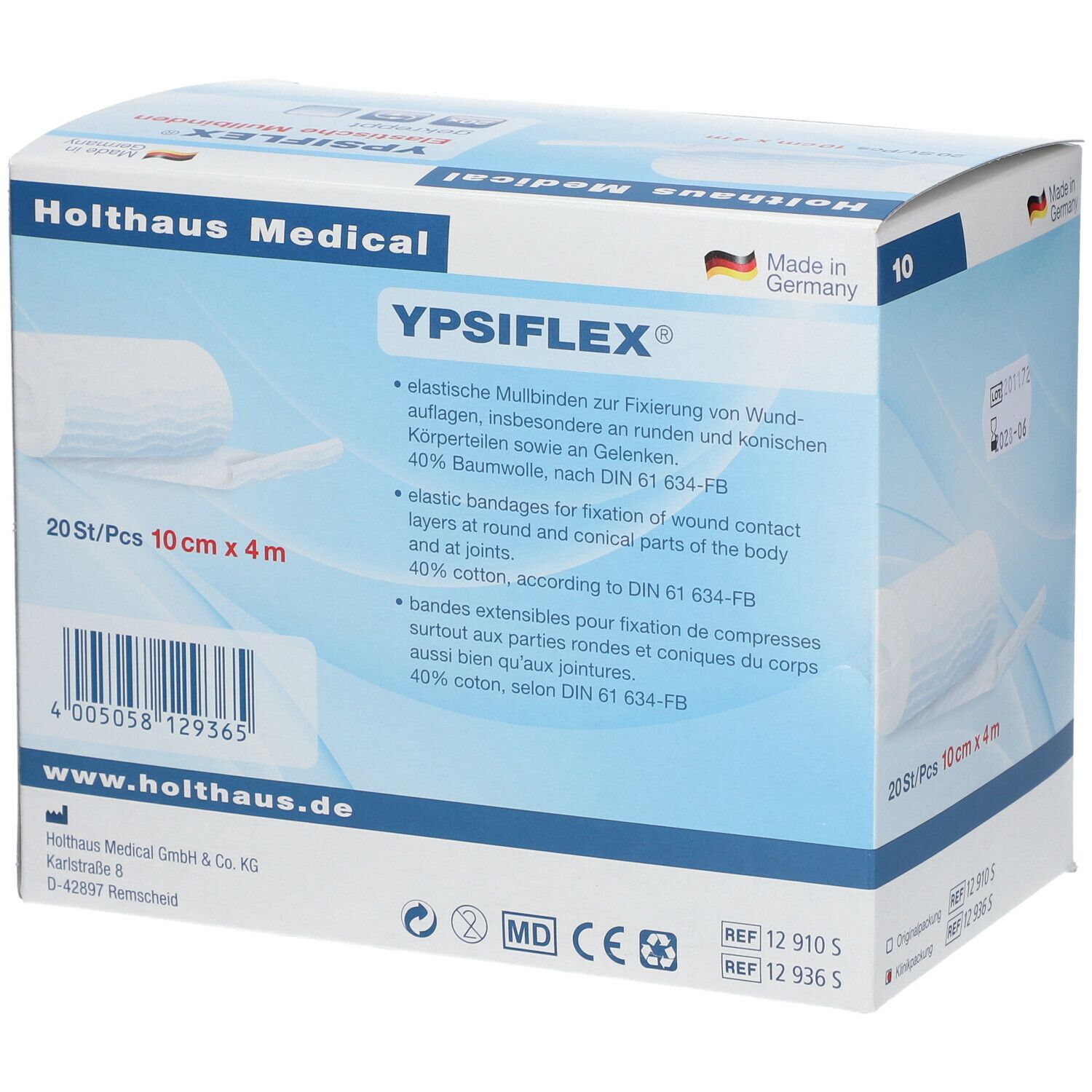 YPSIFLEX® Elastische Mullbinden 4 m x 10 cm