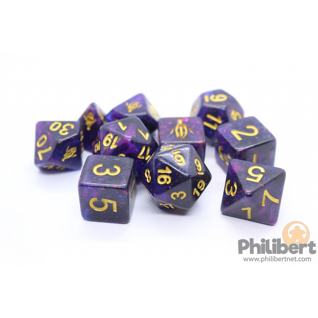 Set de 10 Dés JDR Elder Dice: Seer’s Eye - Mythic Glass and Wax Edition