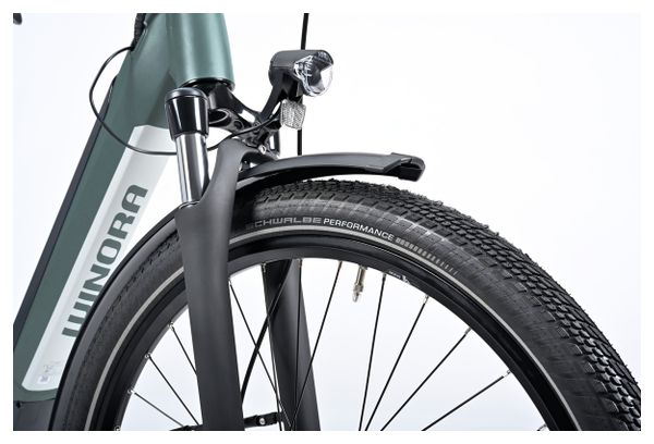 Vélo de Ville Électrique Winora Sinus R8Ef Wave Shimano Nexus Courroie 8V 500 Wh 650b Gris Bleu 2023