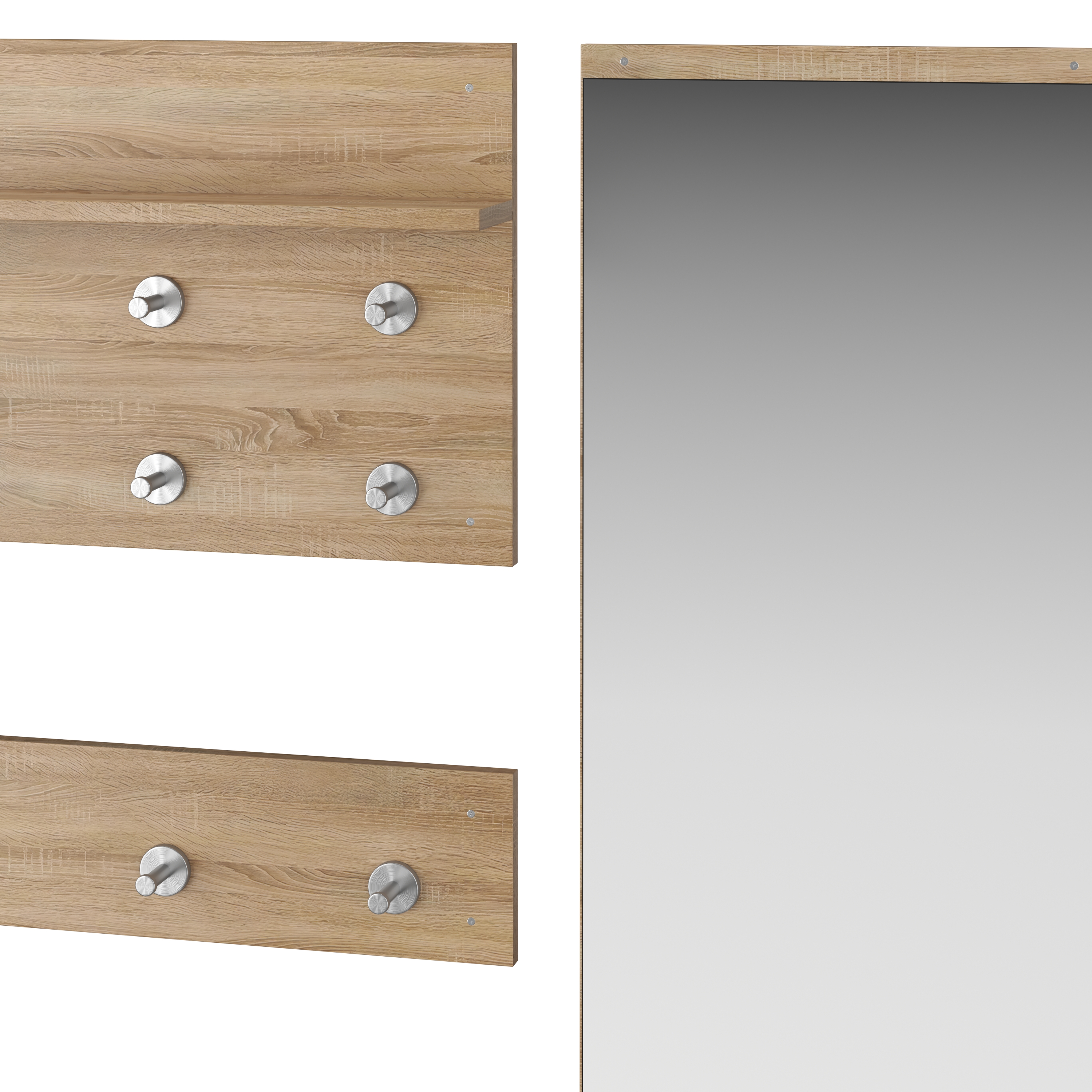 Garderobe Set JAKUB 4-teilig hellbraun