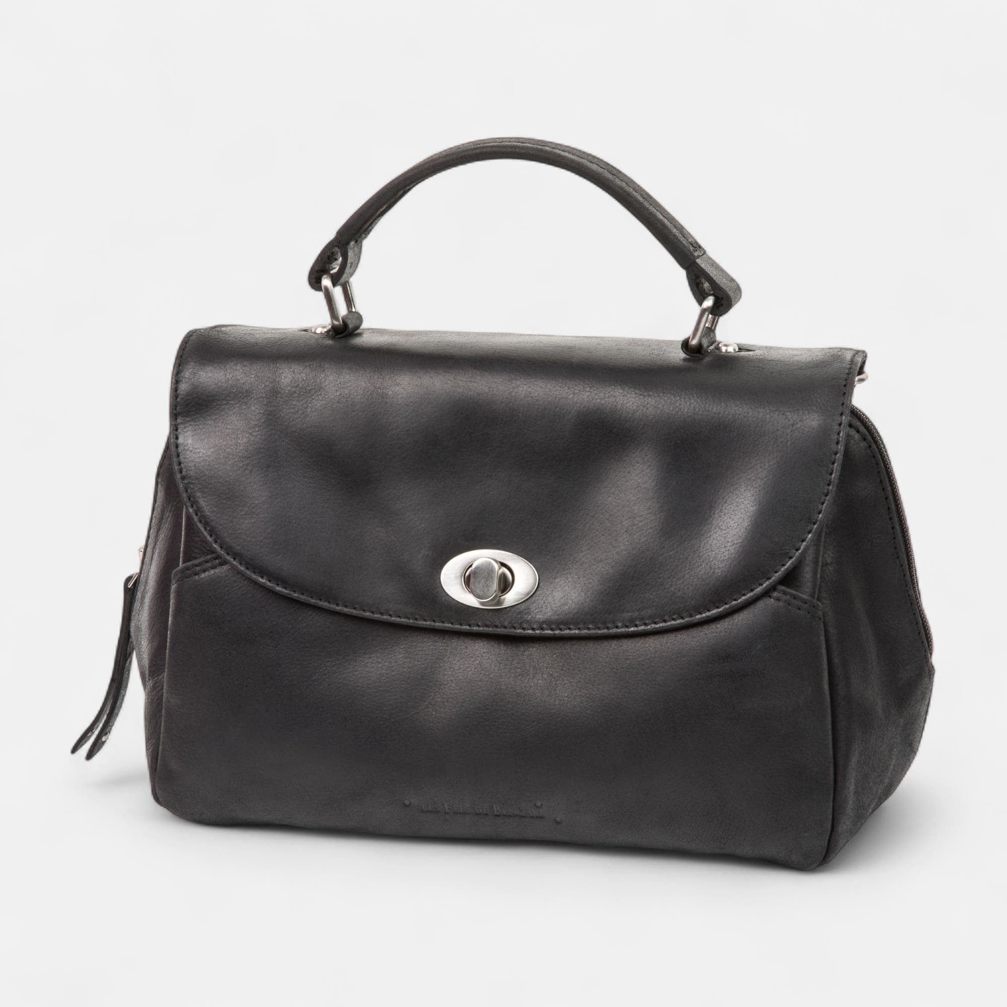 Sac bandoulière en cuir noir