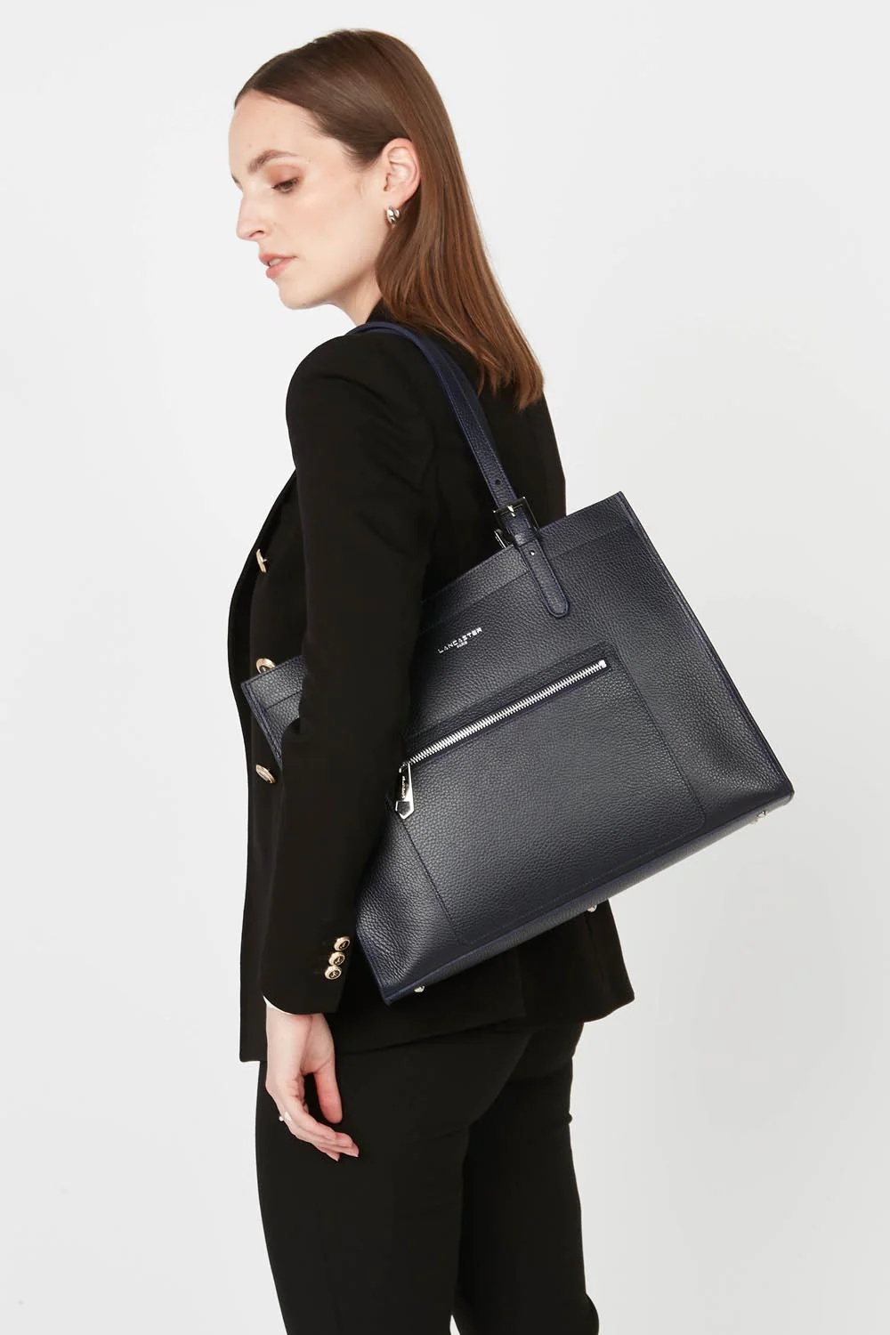 Foulonné Double-Grand sac cabas épaule