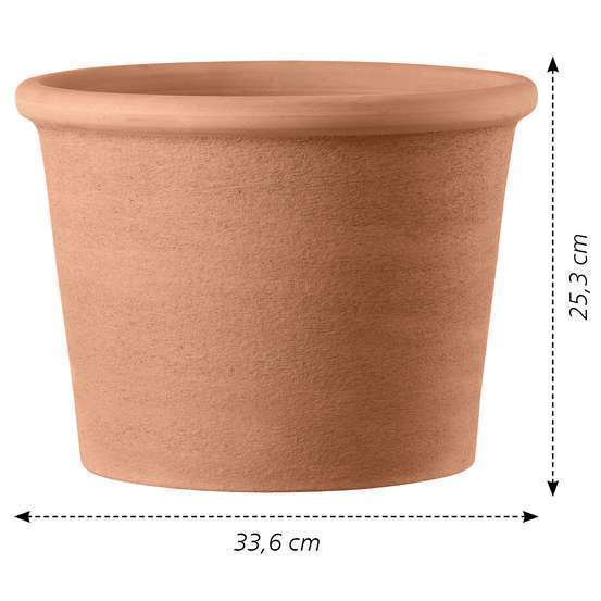 Pot cylindrique Primitivo White en terre cuite D33 x H. 25,3cm