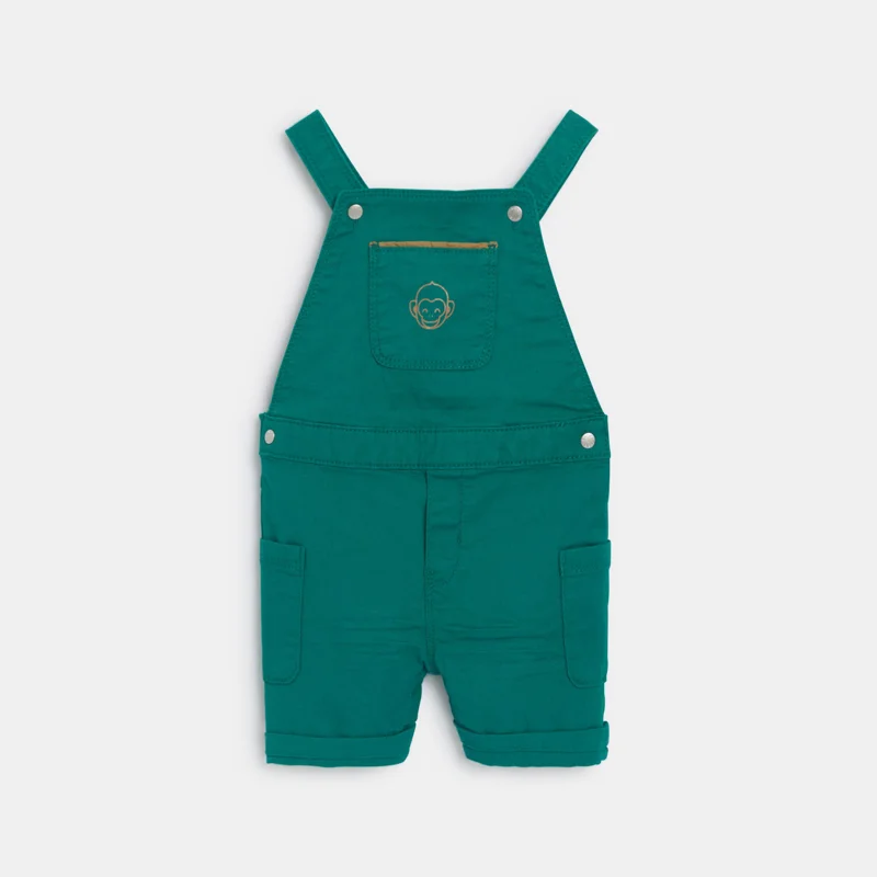 Salopette en toile et t-shirt vert bébé garçon Vert