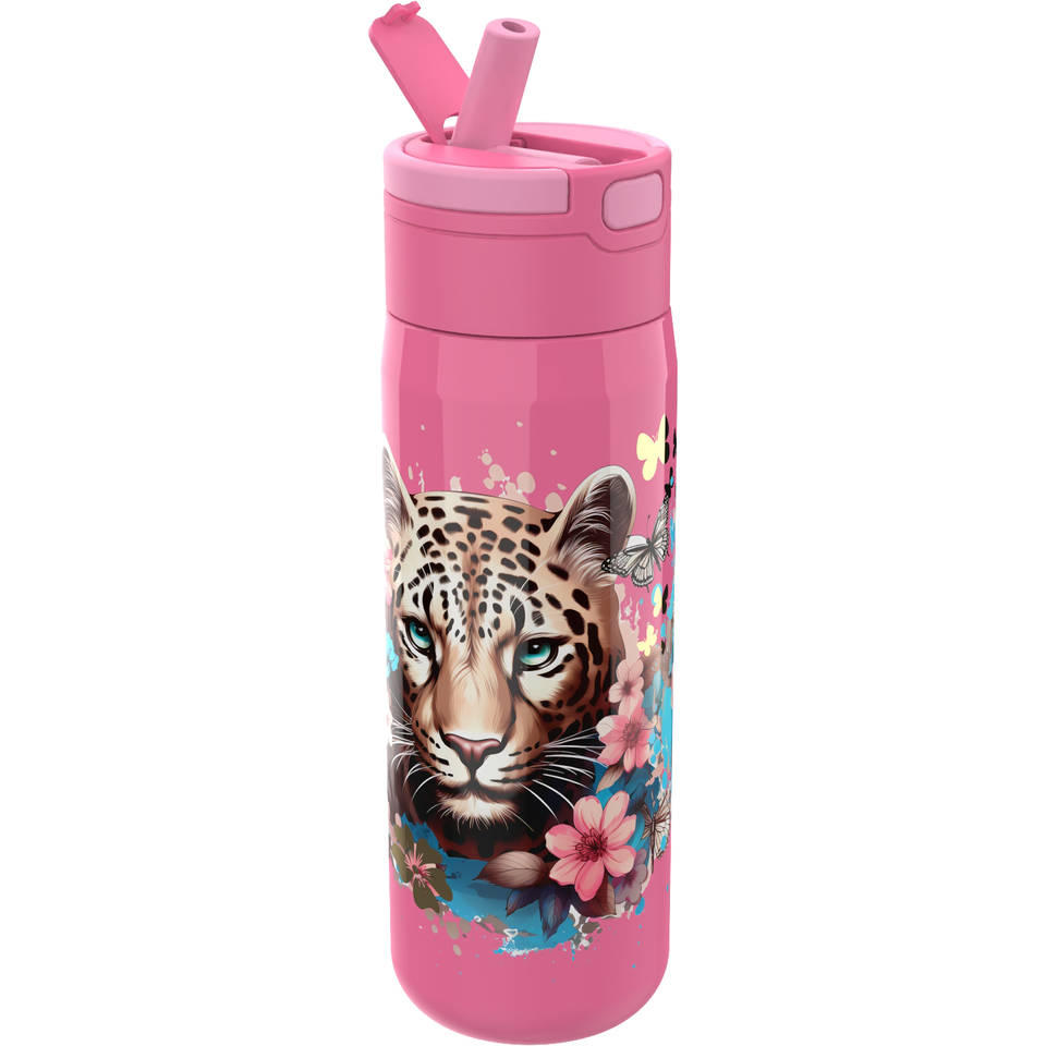Lunch Buddies waterfles luipaard - rvs - 600 ml