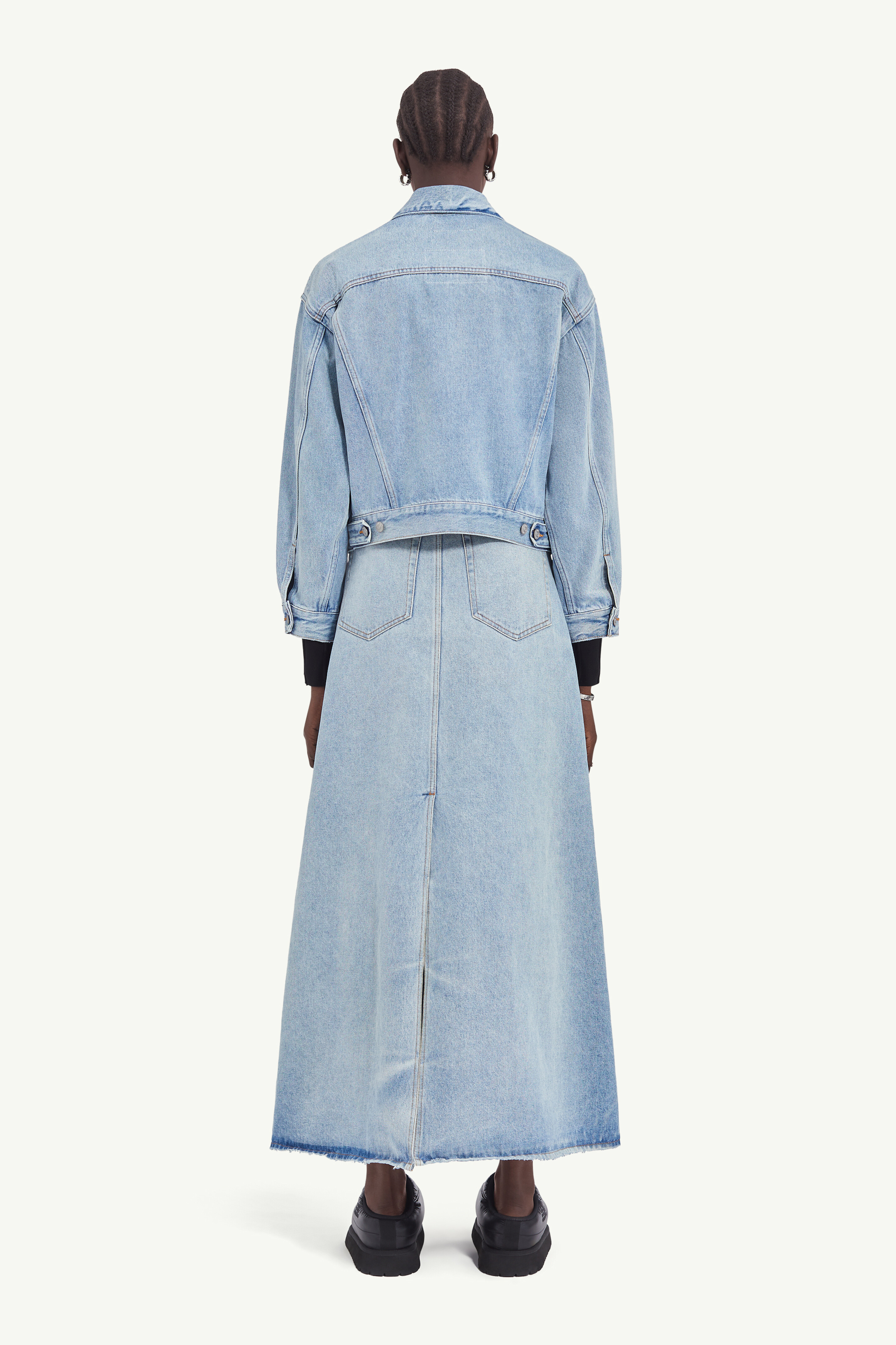 Veste en denim cropped pour femme
