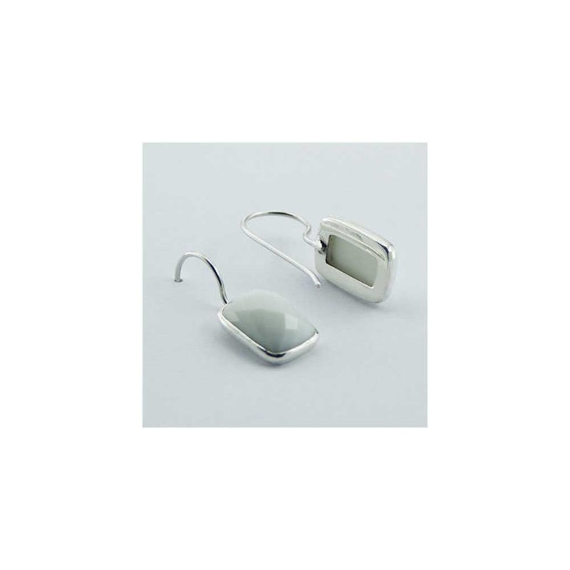 Boucles d'oreille agate blanche
