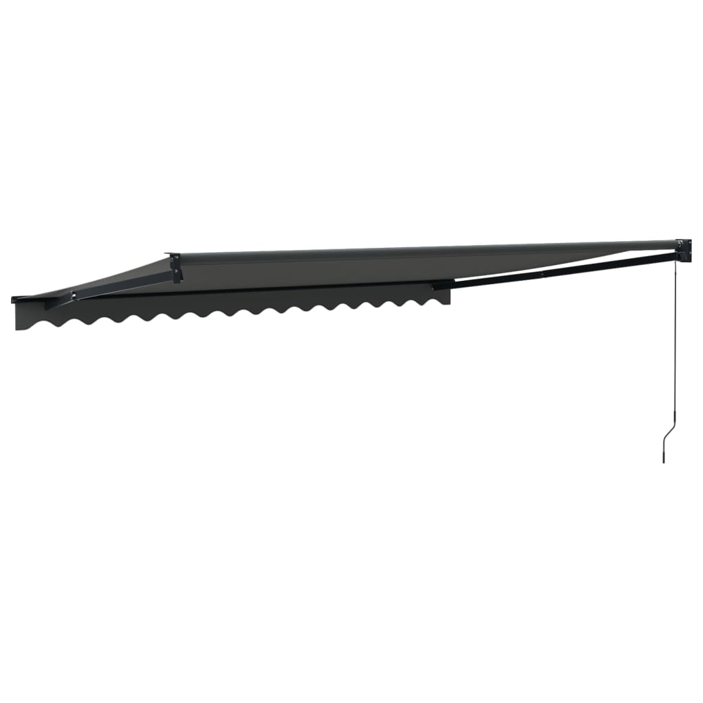 Auvent rétractable anthracite 4,5x3 m tissu et aluminium