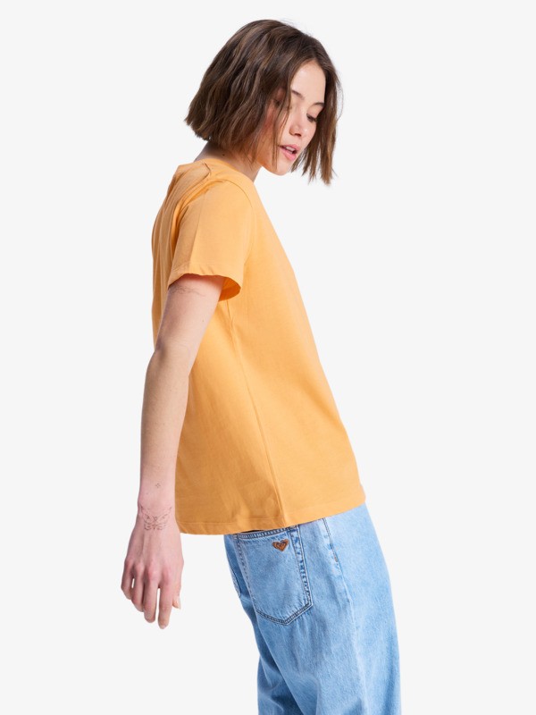 Ocean Road Art T-shirt à manches courtes Orange Femme