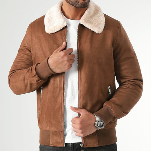 Bomber Suédine Col Mouton 0383 Camel
