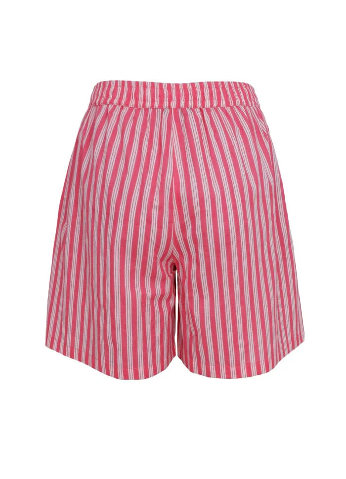Black Colour Bcflora Shorts pink stripe